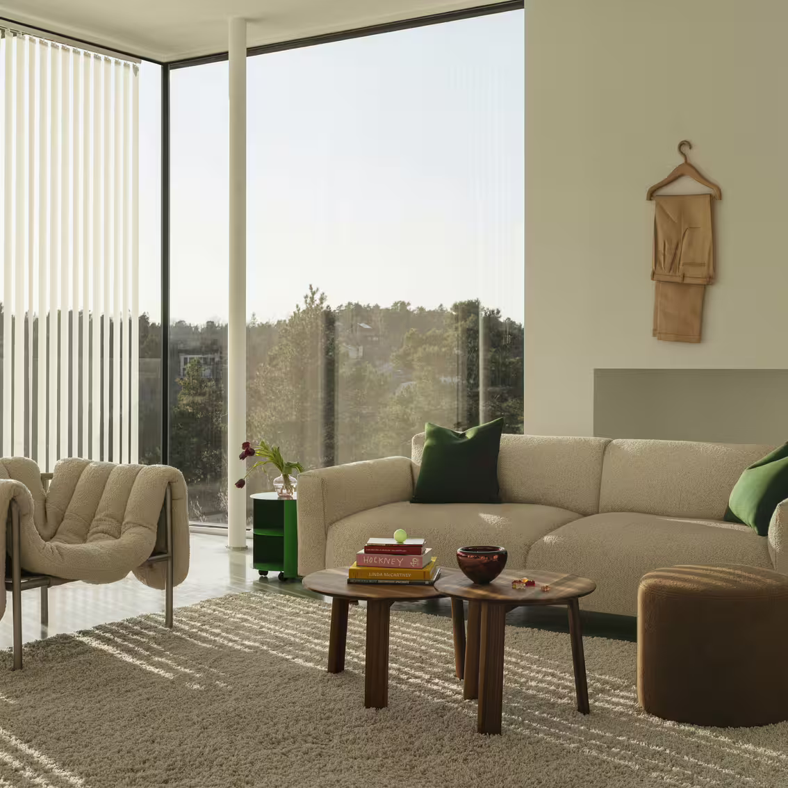 Koti - canapé 2 places effet bouclette beige 200 cm