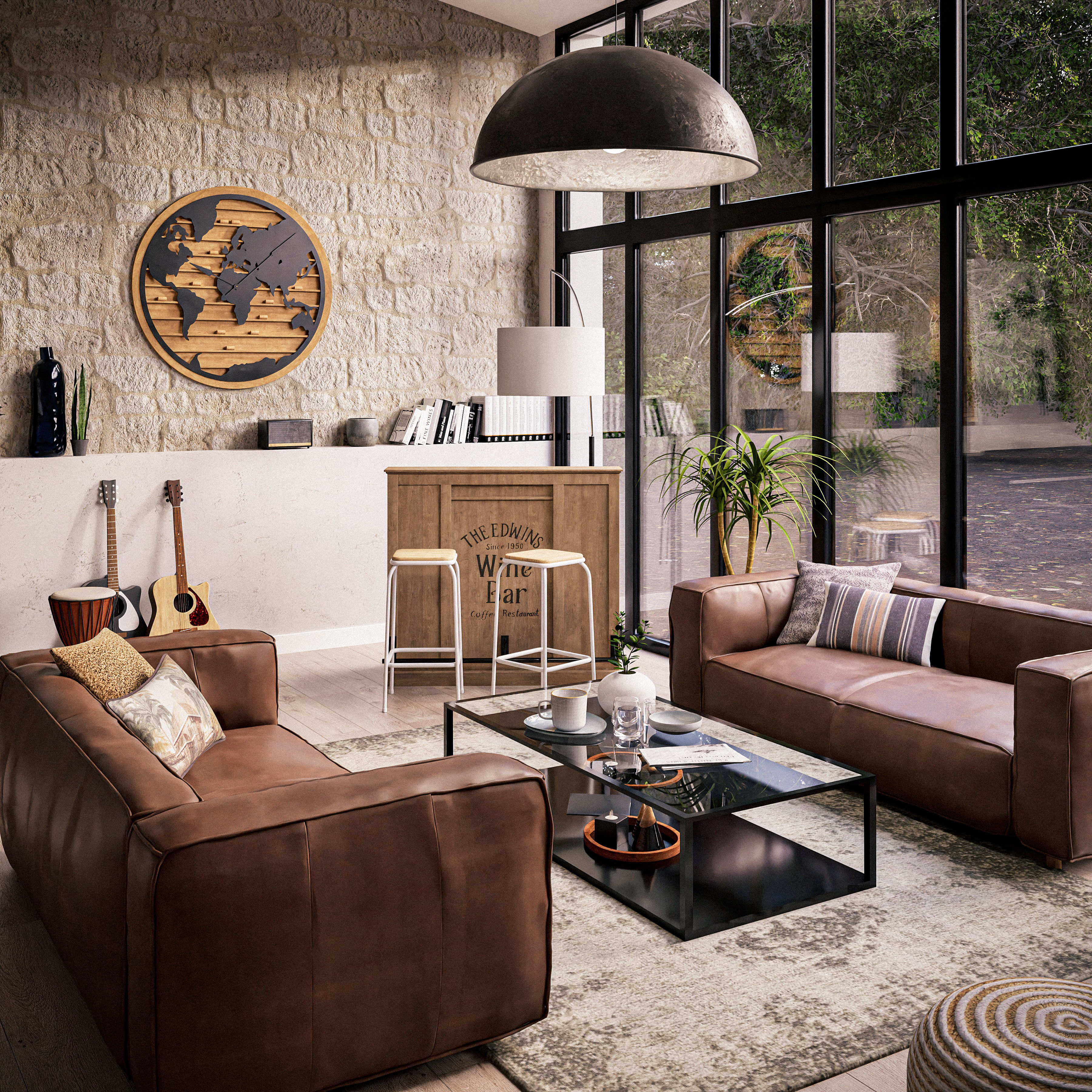 john - Canapé cuir Marron