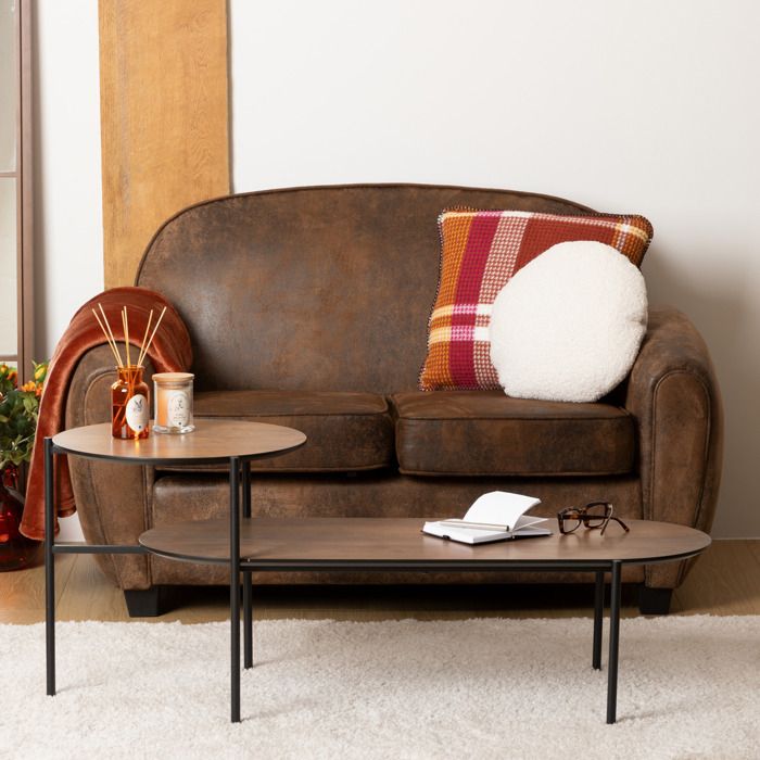 Banquette - ATMOSPHERA - Stanis - 2 places - Simili - Marron - Confortable et élégante