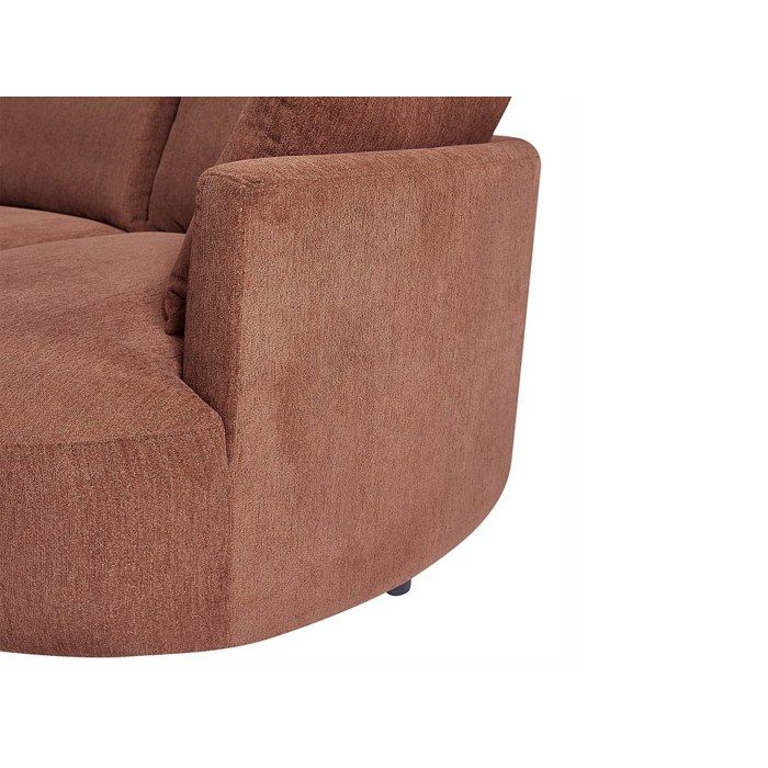 Canapé d'angle gauche en velours texturé terracotta LOUSADO - Vue supplémentaire 2