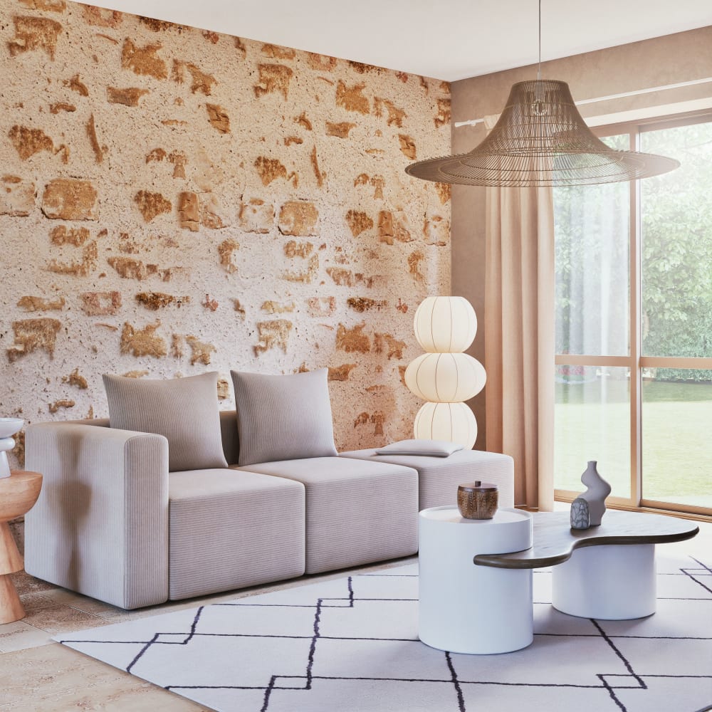 Canapé Jill en velours côtelé beige - Vue supplémentaire 3