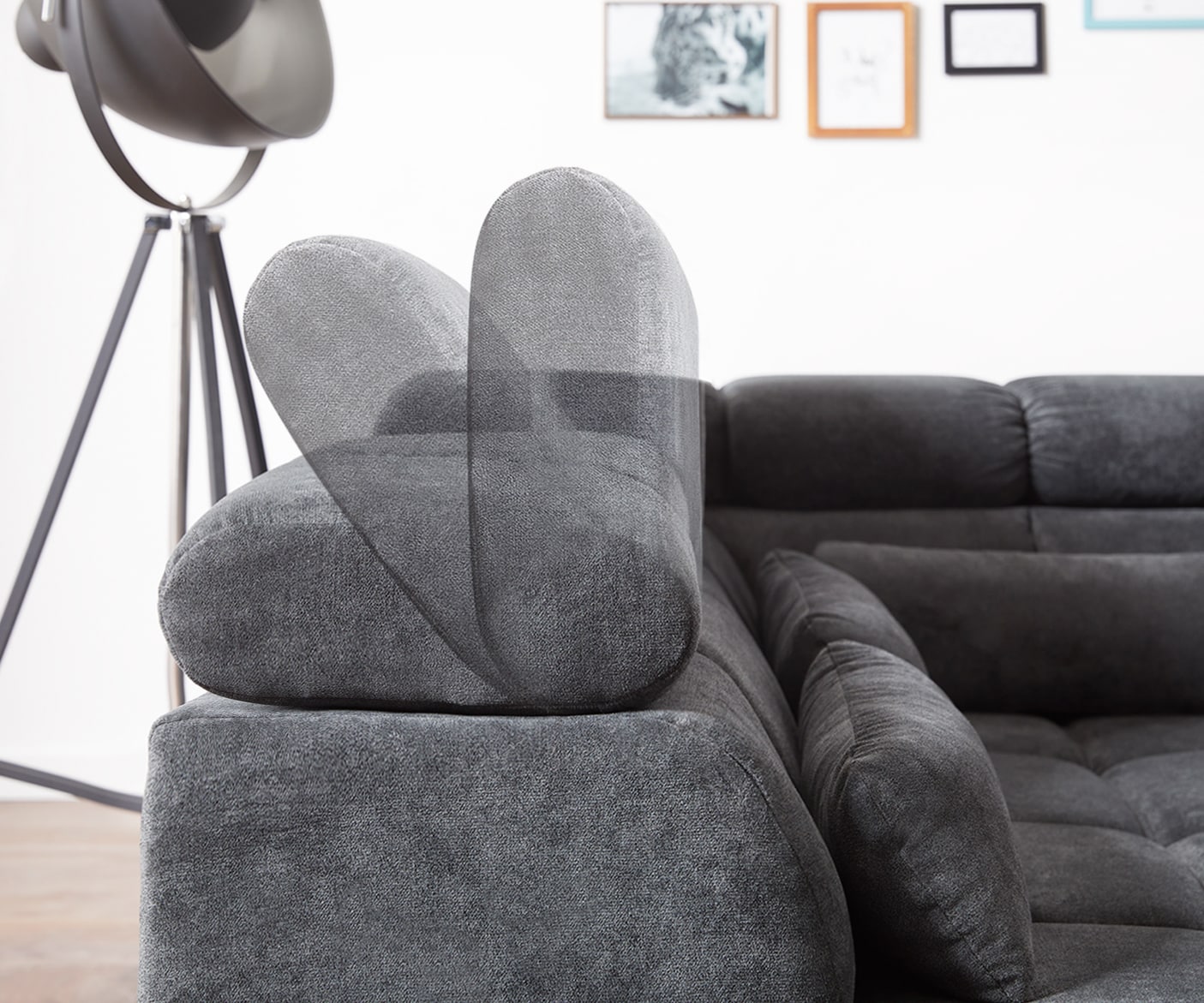 Canapé Catan - Angle microfibre anthracite relax electrique - Vue supplémentaire 3