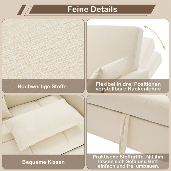 Canapé Convertible 2 Places en lin - Vue supplémentaire 1