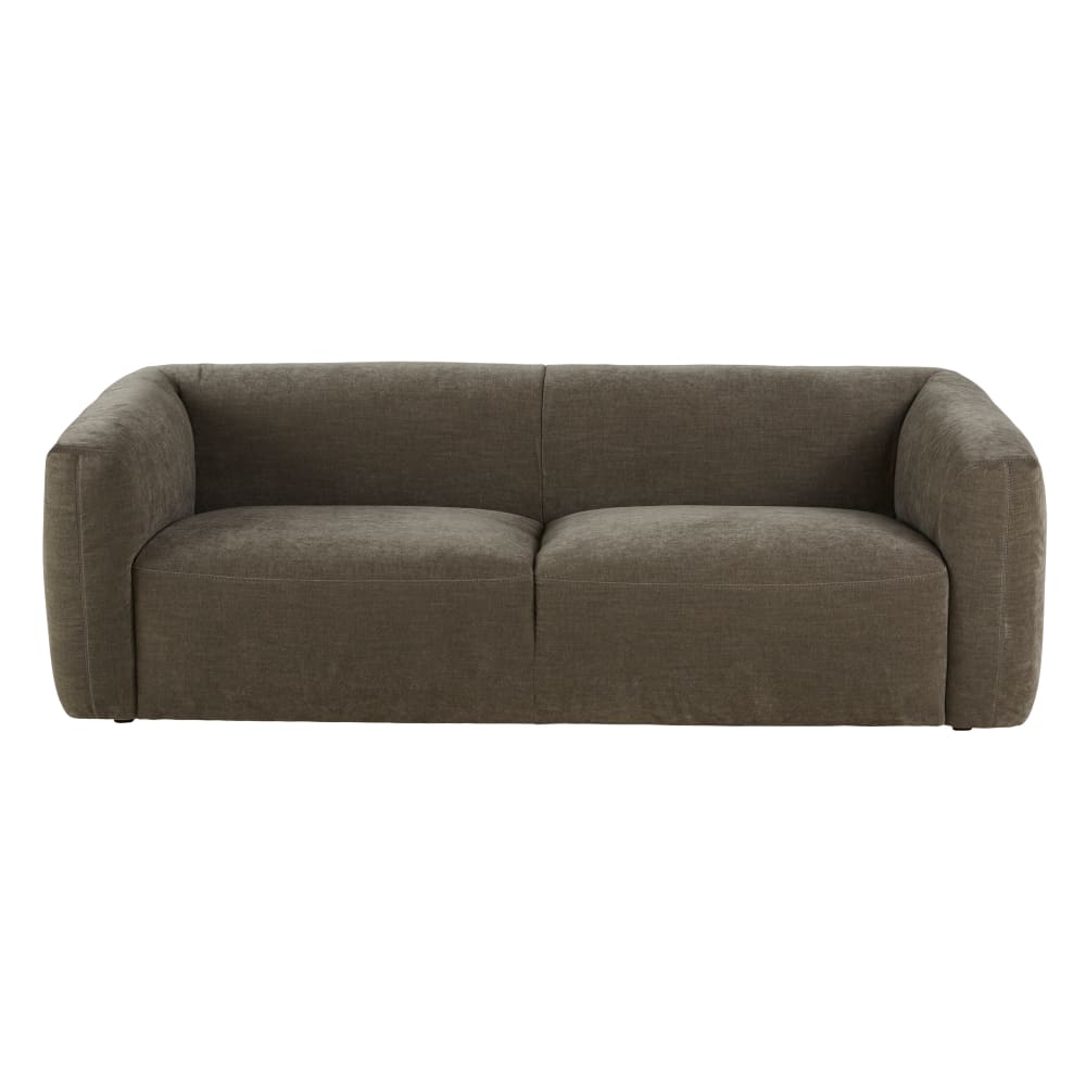 Jiggy - Canapé 3 places velours recyclé vert de gris - Vue supplémentaire 1