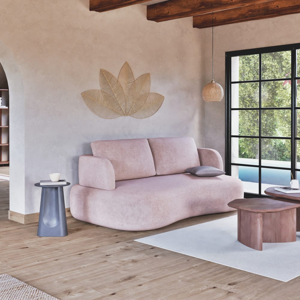 jcanape en velours beige