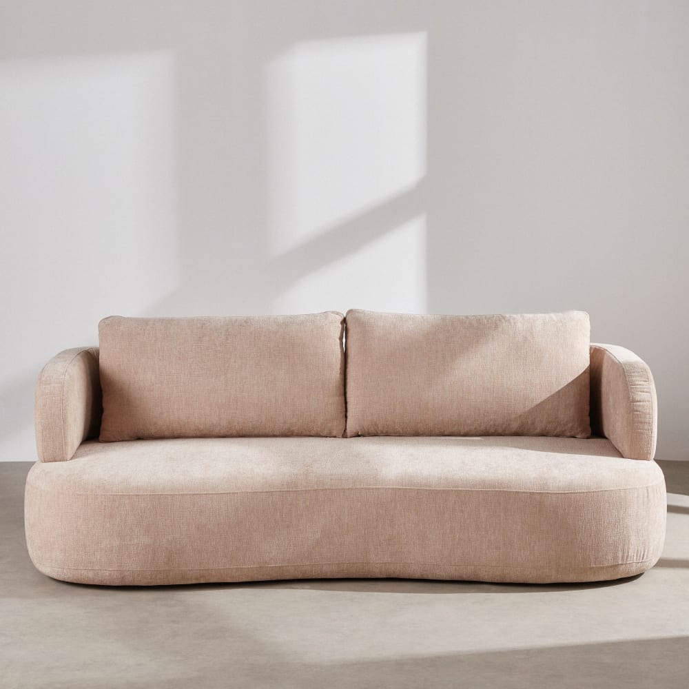 Maddy - Canapé 3 places velours beige - Vue supplémentaire 1