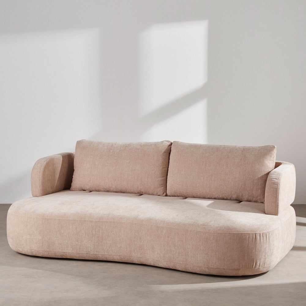 Maddy - Canapé 3 places velours beige - Vue supplémentaire 2