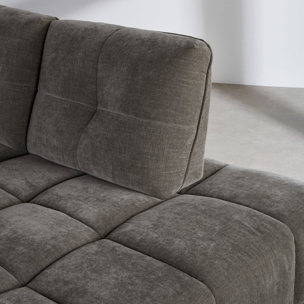 Robin - Canapé avance-recule 4/5 places effet velours ert de gris - Vue supplémentaire 2