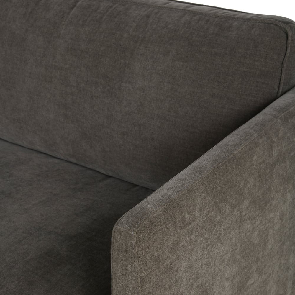 Tyler - Canapé 3/4 places effet velours recyclé vert de gris - Vue supplémentaire 2