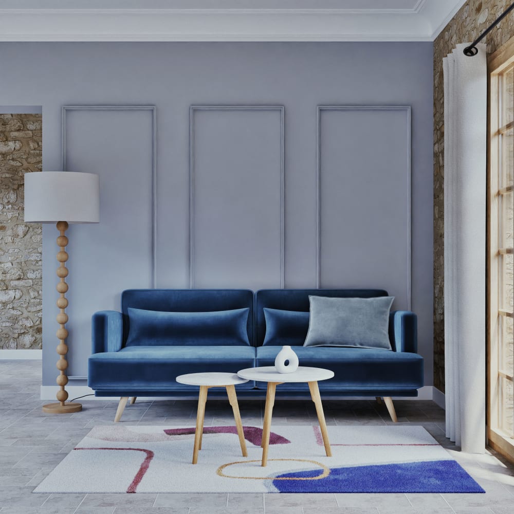 elvis - Canapé convertible velours Bleu