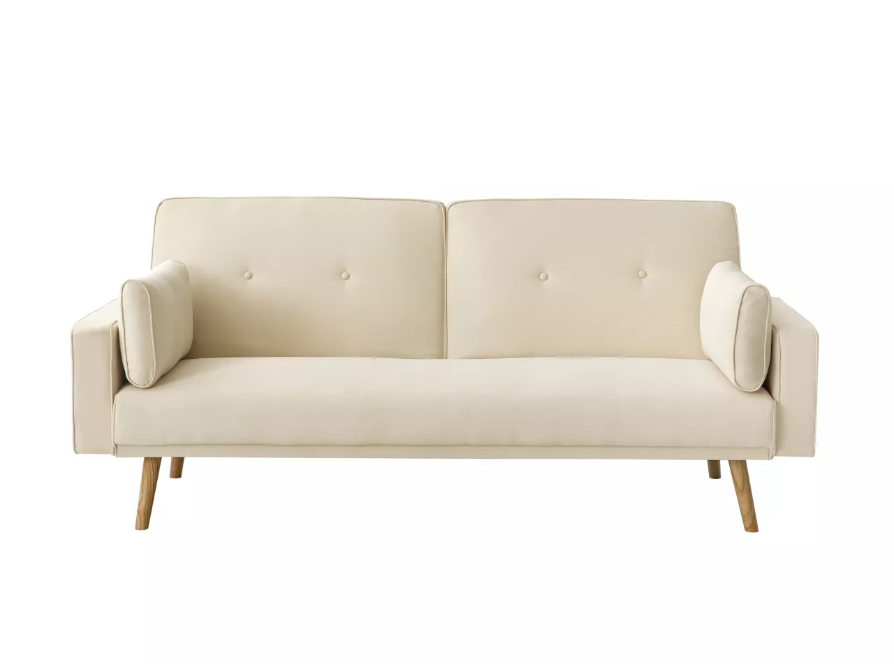 Canapé droit scandinave ELGA convertible 3 places en tissu - Vue supplémentaire 1