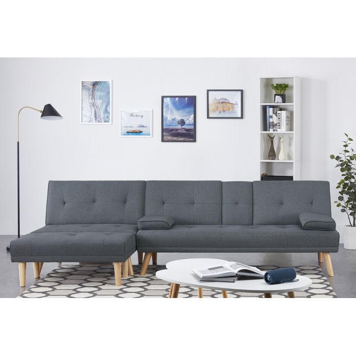 STOCKHOLM - Canapé scandinave convertible et modulable gris