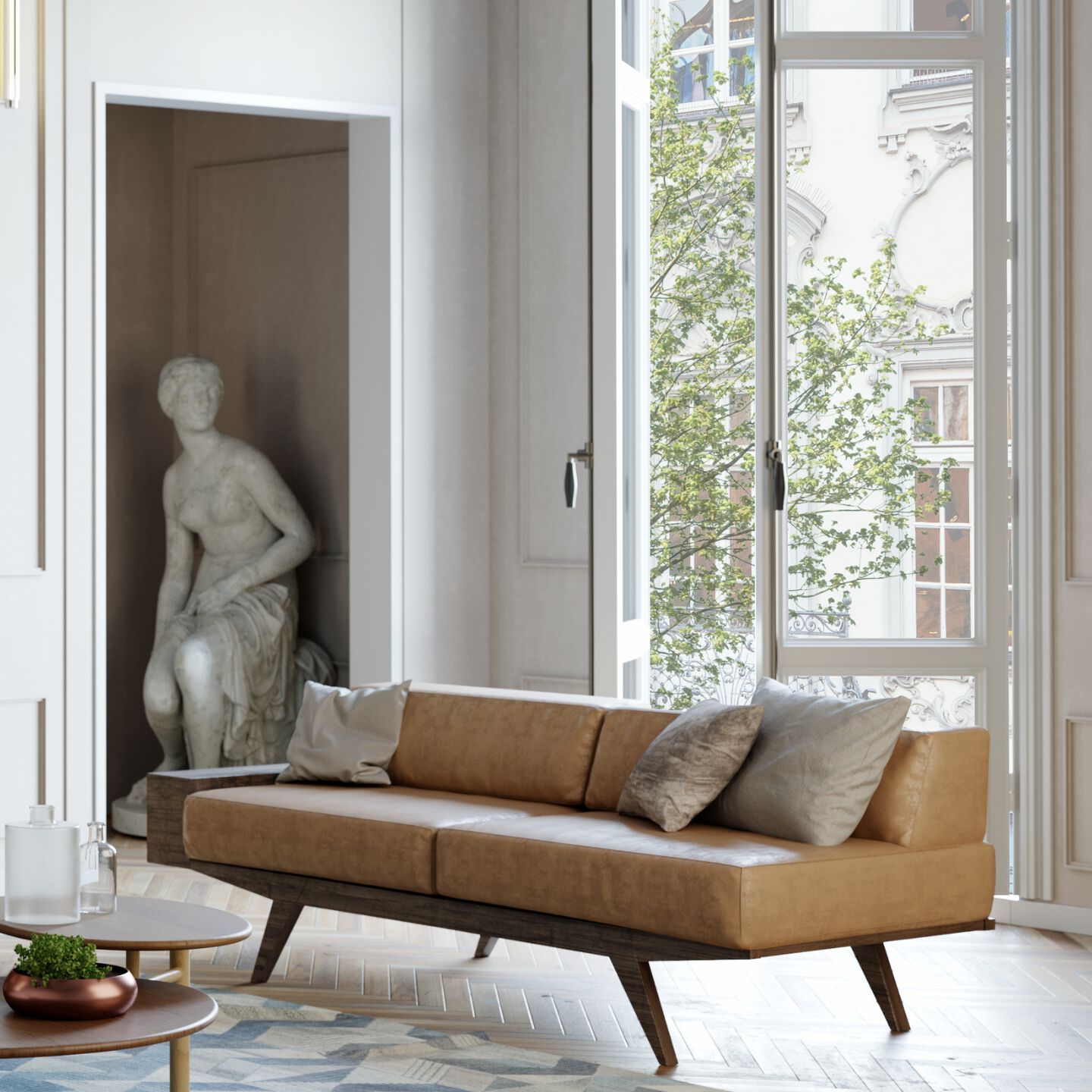 canapé scandinave convertible luxueux