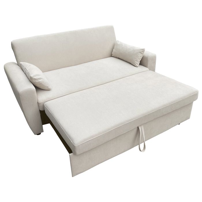 Canapé convertible - HAPPY GARDEN - MATT - Velours côtelé beige - 2 places - Design contemporain - Vue supplémentaire 2