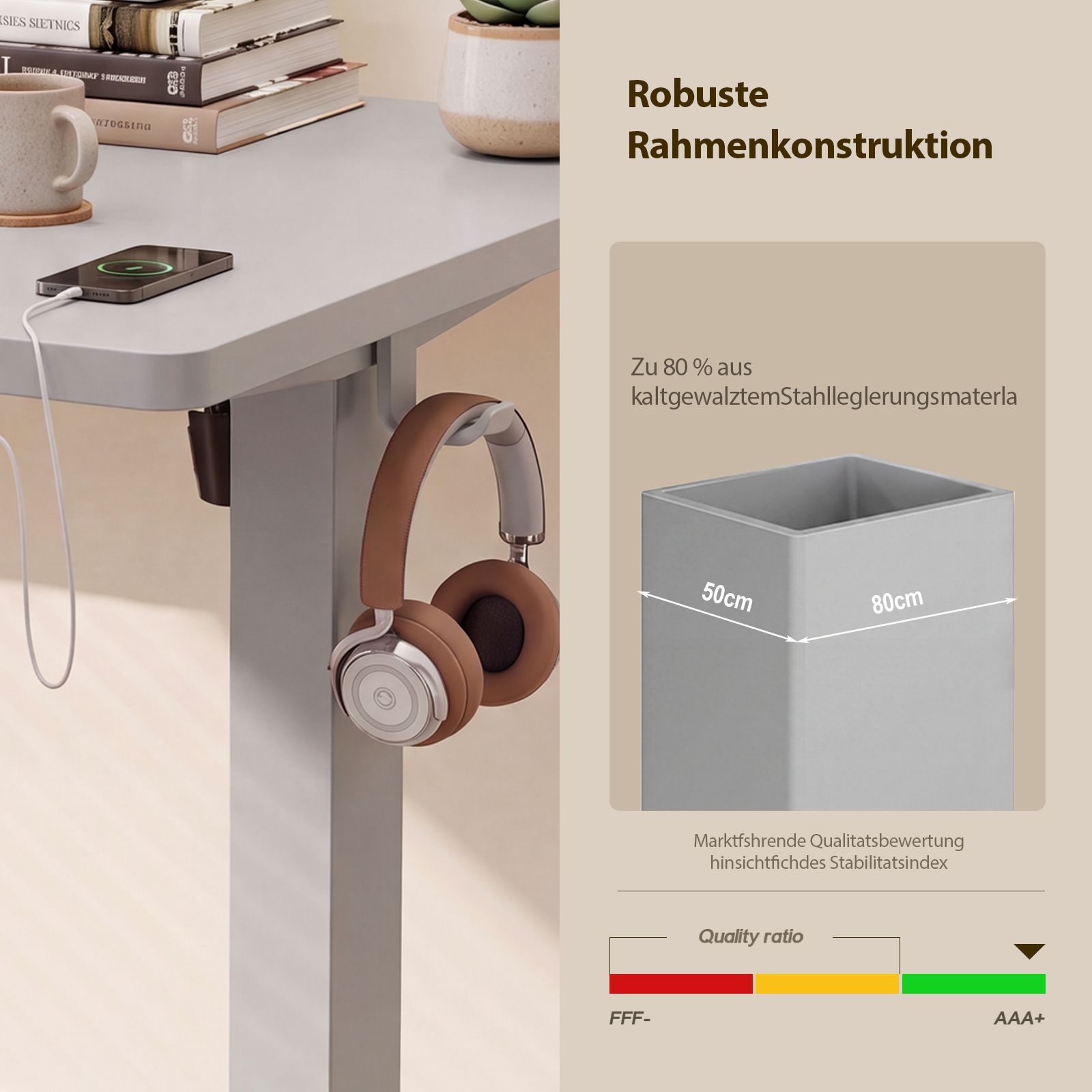Schreibtisch in Grau