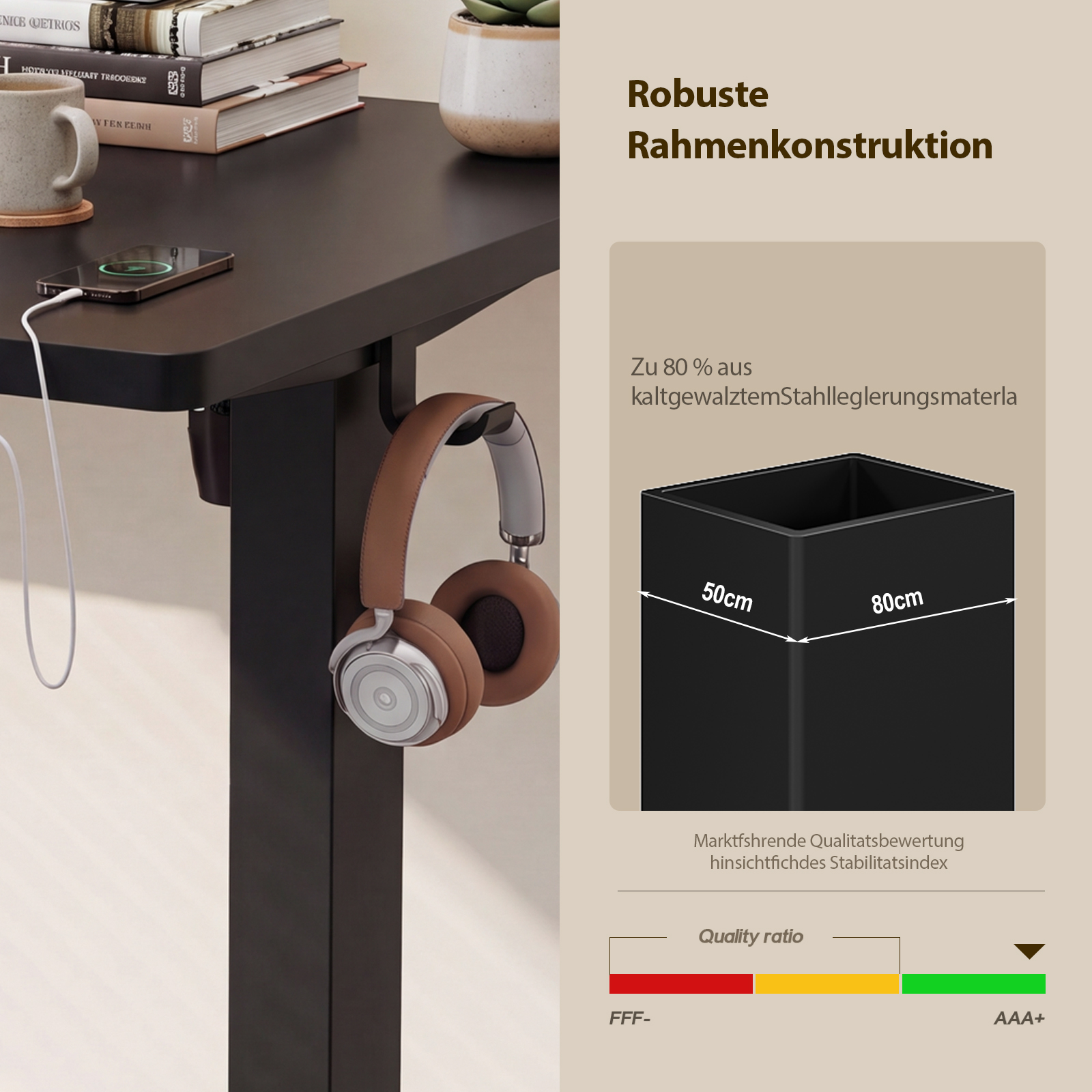 Schreibtisch in Schwarz