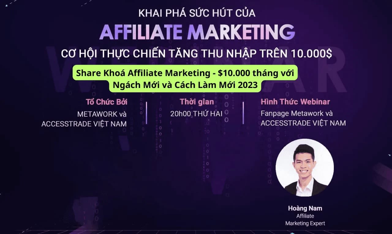 Share Khoá Affiliate Marketing - $10.000 tháng với Ngách Mới và Cách Làm Mới 2023