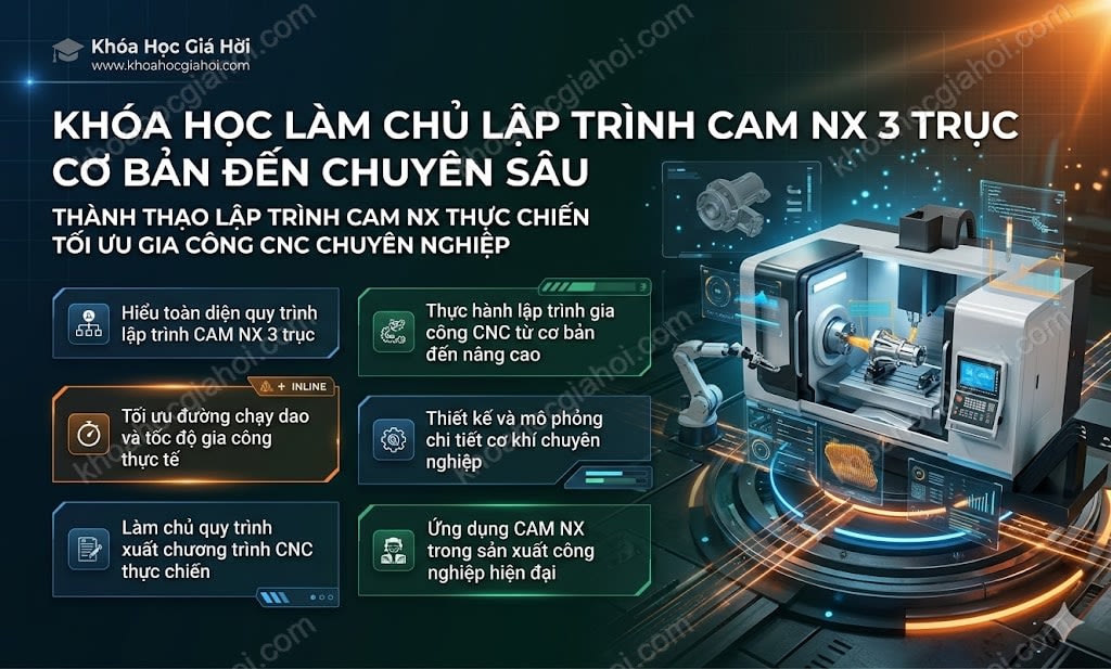 Khóa Học Làm Chủ Lập Trình CAM NX 3 Trục (Cơ Bản - Chuyên Sâu)