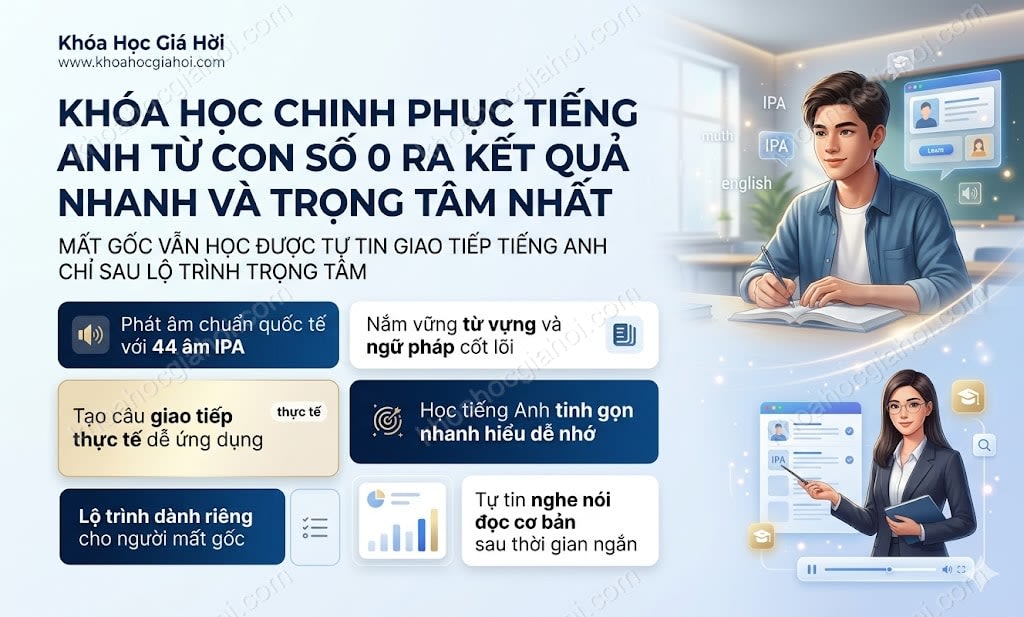 Khóa Học Chinh Phục Tiếng Anh Từ Con Số 0 - Ra Kết Quả Nhanh Và Trọng Tâm Nhất