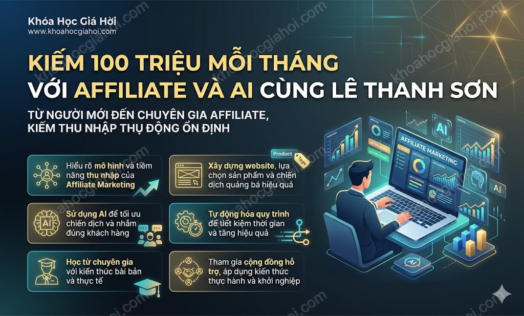 Kiếm 100 Triệu Mỗi Tháng Với Affiliate Và AI Cùng Lê Thanh Sơn