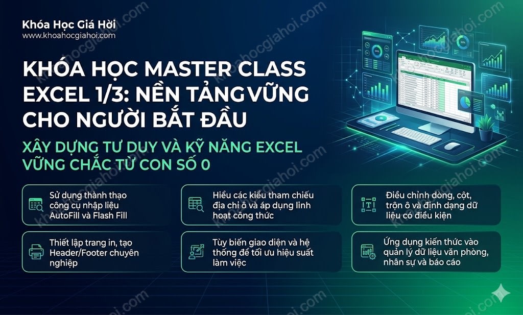 Khóa Học Master Class Excel 1/3: Nền Tảng Vững Vàng Cho Người Bắt Đầu