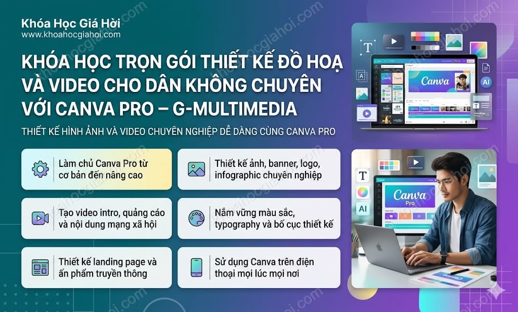 Khóa Học Trọn Gói Thiết Kế Đồ Hoạ Và Video Cho Dân Không Chuyên Với Canva Pro – G-multimedia
