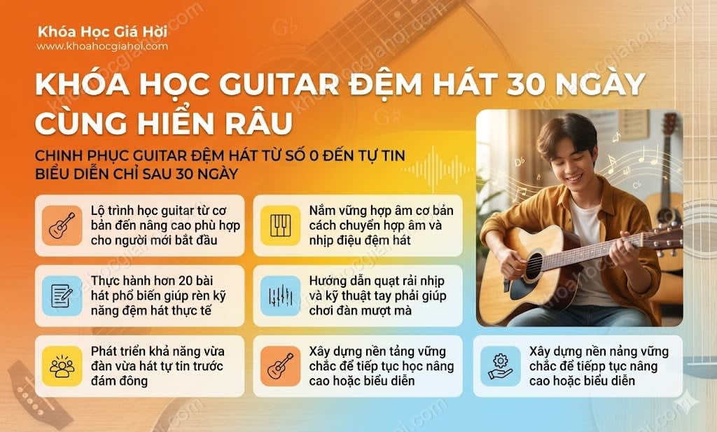 Khóa Học Guitar Đệm Hát 30 Ngày Cùng Hiển Râu