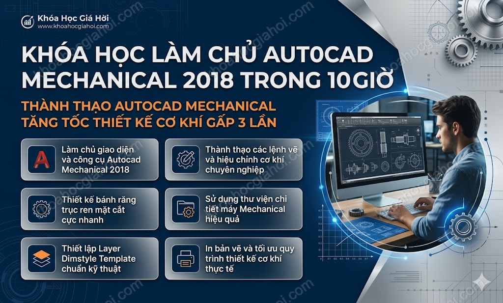 Khóa Học Làm Chủ Autocad Mechanical 2018 Trong 10 Giờ