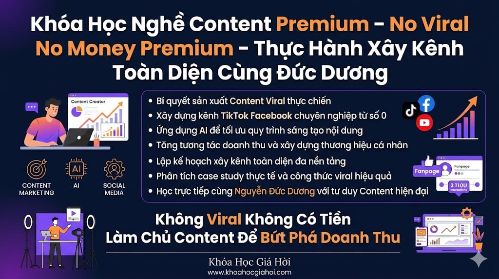 Khóa học xây kênh chất lượng cao, chi phí tiết kiệm