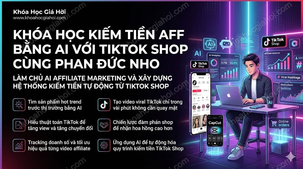 Share Khóa Học Kiếm Tiền AFF Bằng AI Với TikTok Shop Cùng Phan Đức Nho