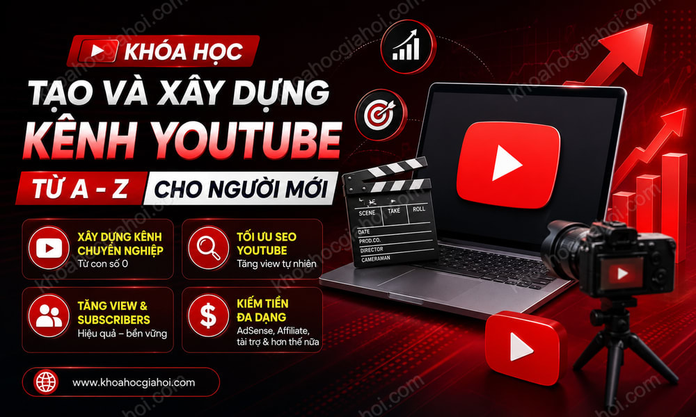 Khóa Học Tạo Và Xây Dựng Kênh Youtube Từ A - Z Cho Người Mới