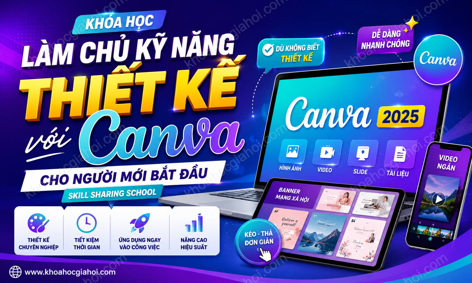Khóa Học Làm Chủ Kỹ Năng Thiết Kế Với Canva Cho Người Mới Bắt Đầu – Skill Sharing School