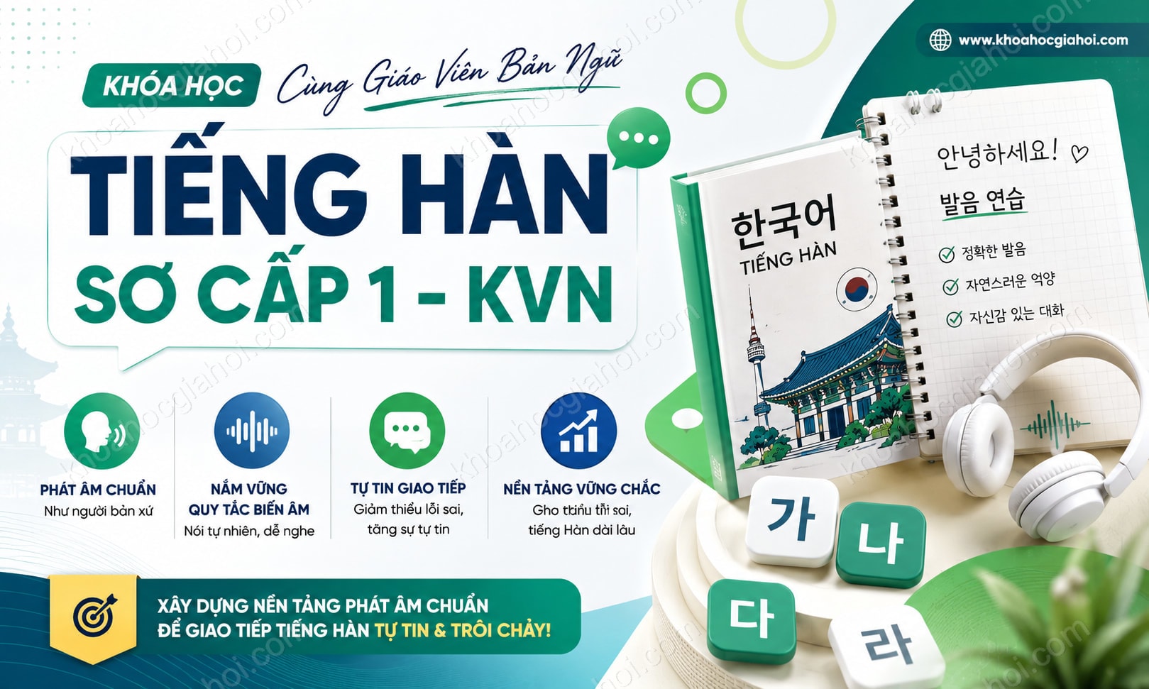 Khóa Học Tiếng Hàn Sơ Cấp 1 - Kvn