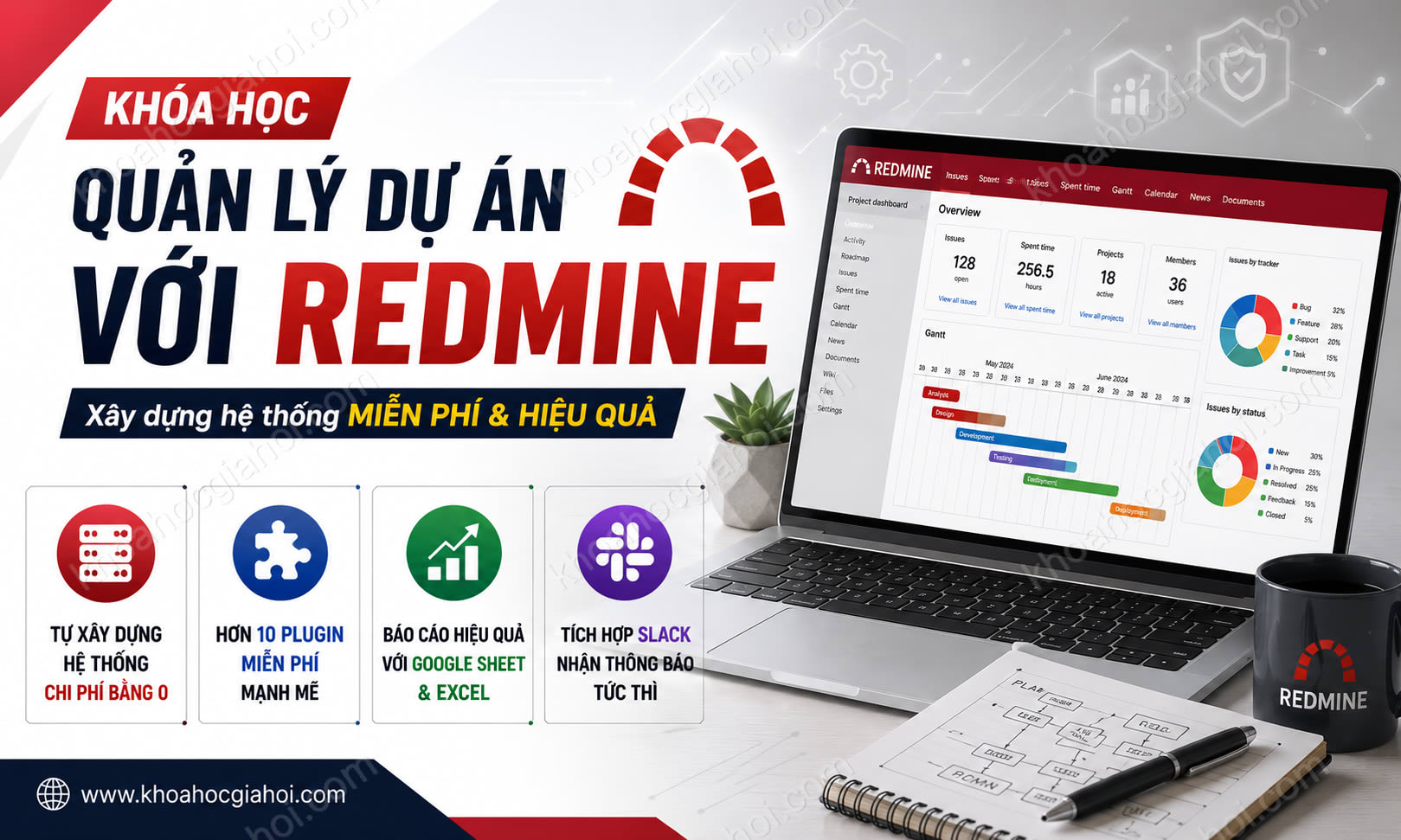 Khóa Học Xây Dựng Hệ Thống Quản Lý Dự Án Phần Mềm Miễn Phí Với Redmine