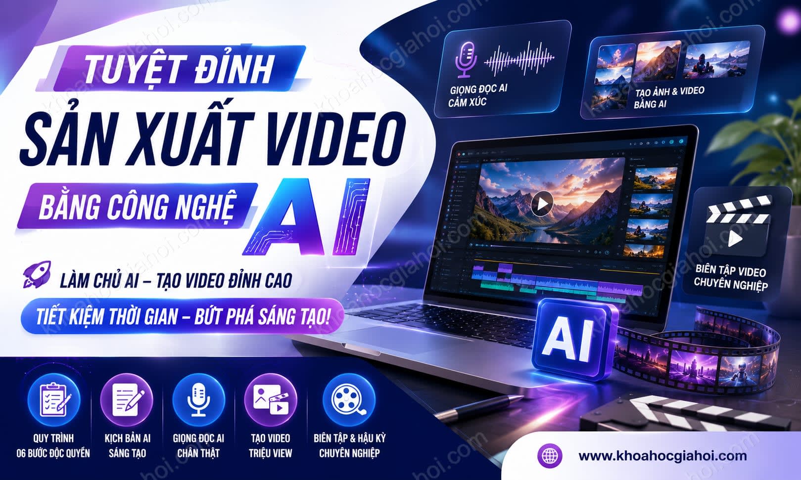 Khóa Học Tuyệt Đỉnh Sản Xuất Video Bằng Công Nghệ AI