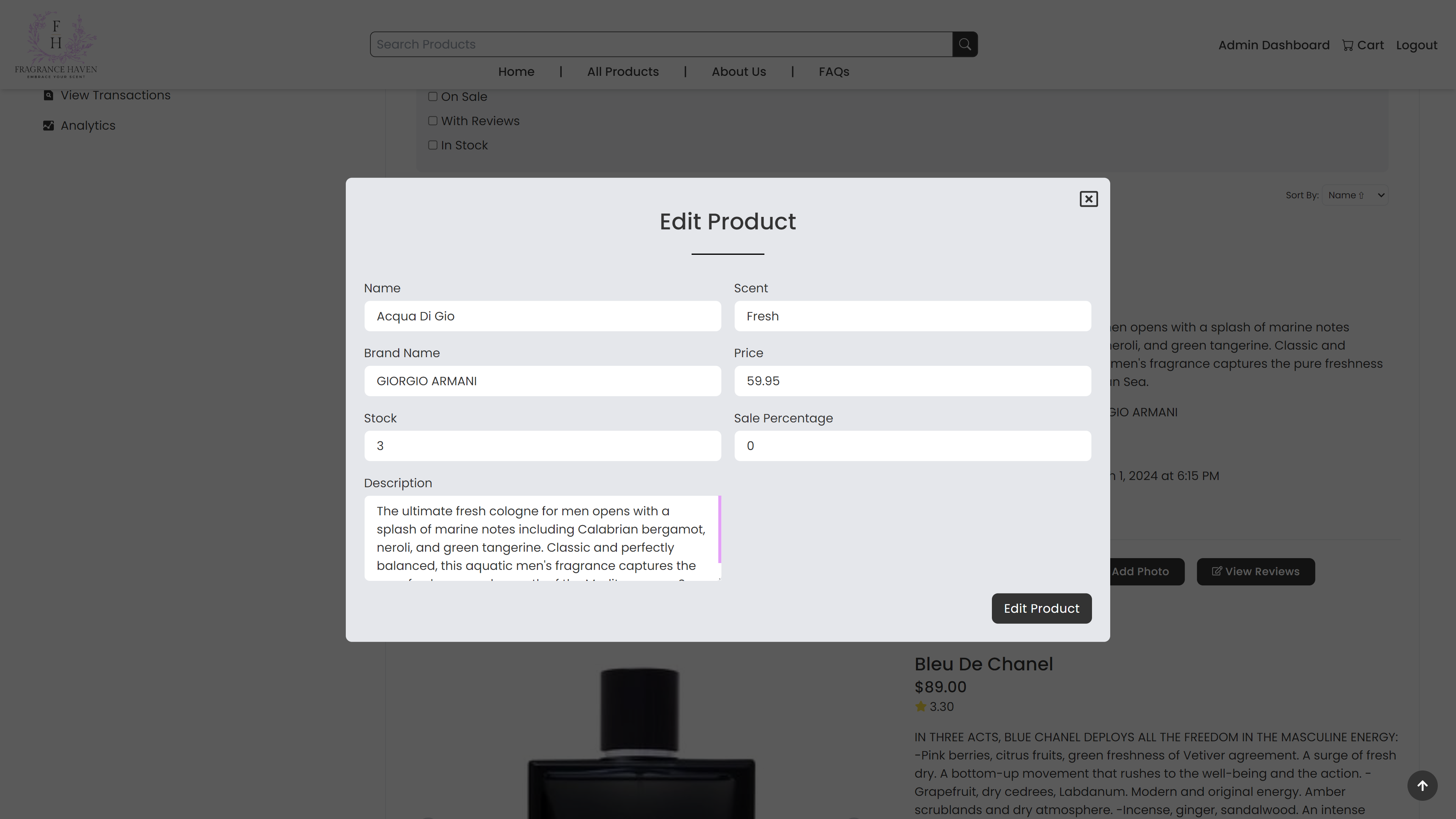 Edit Product