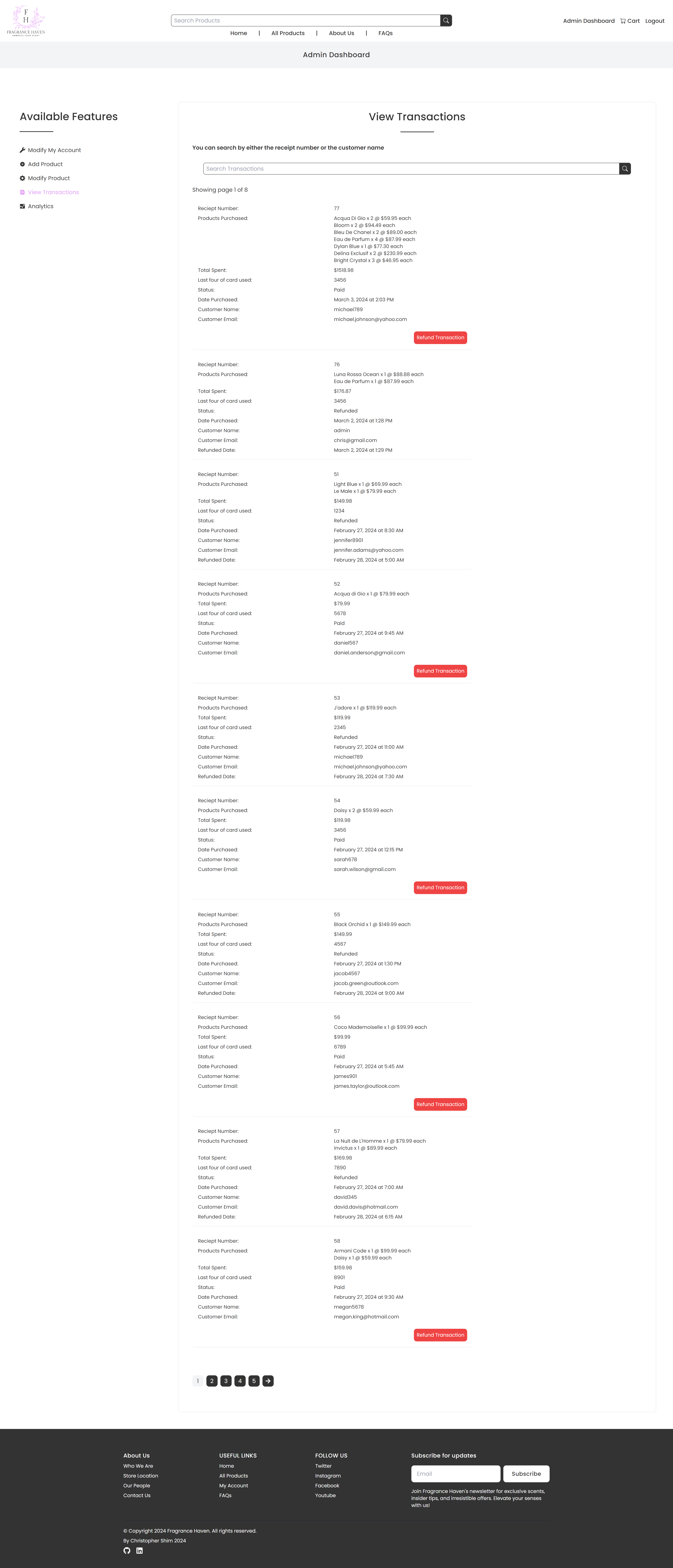 View Transactions