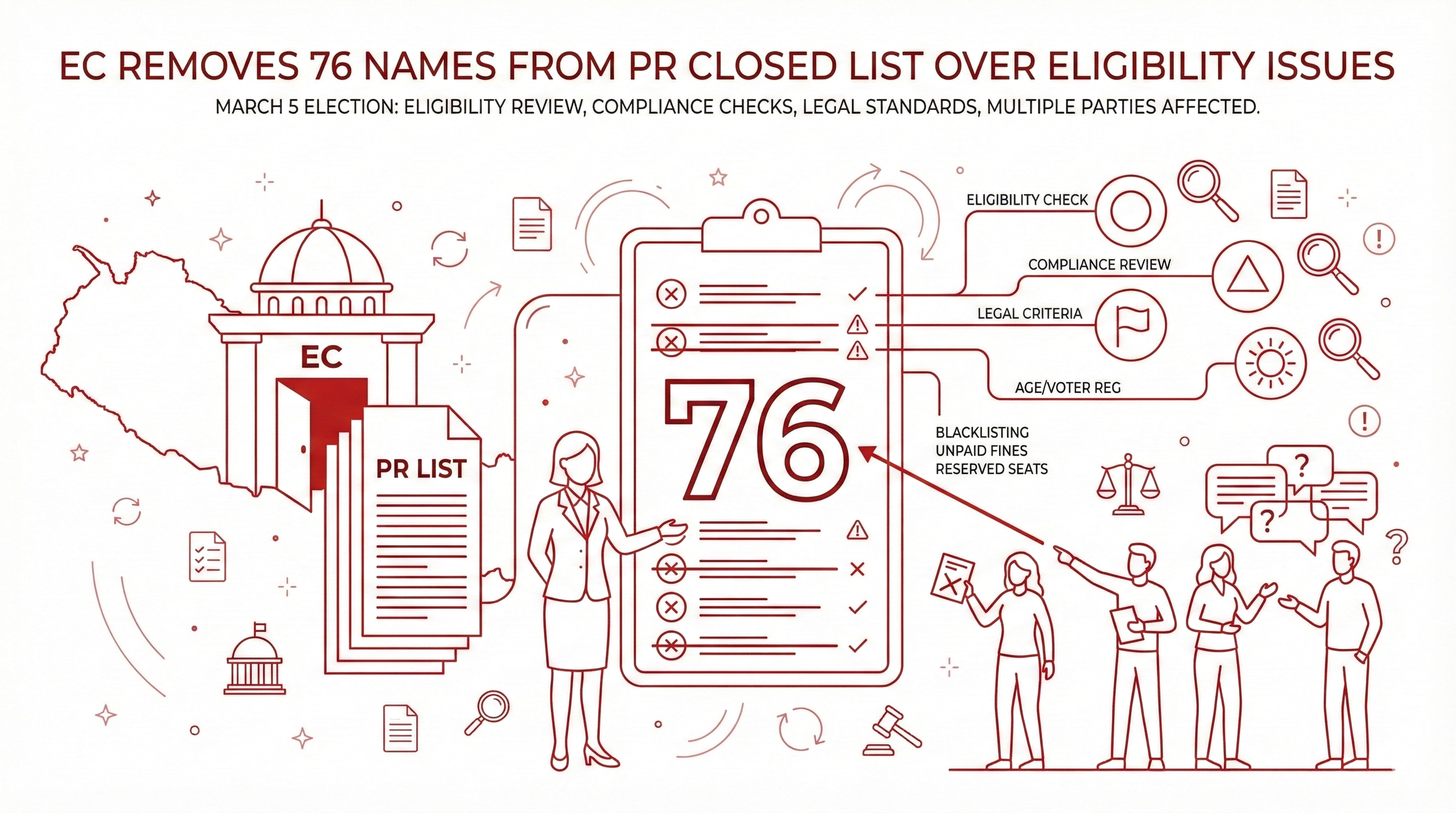 EC removes 76 names from PR closed list over eligibility issues