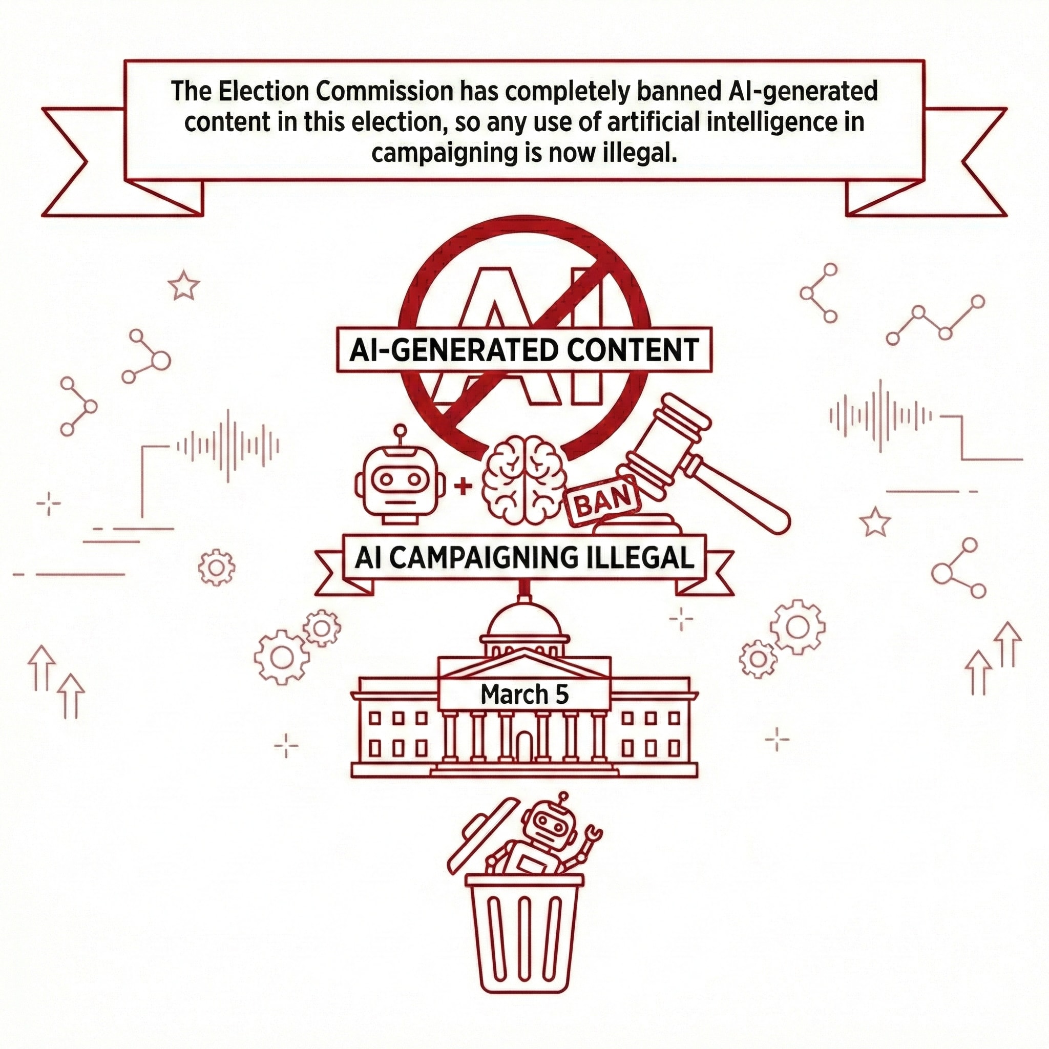 The Election Commission has completely banned AI-generated content in this election, so any use of artificial intelligence in campaigning is now illegal.
