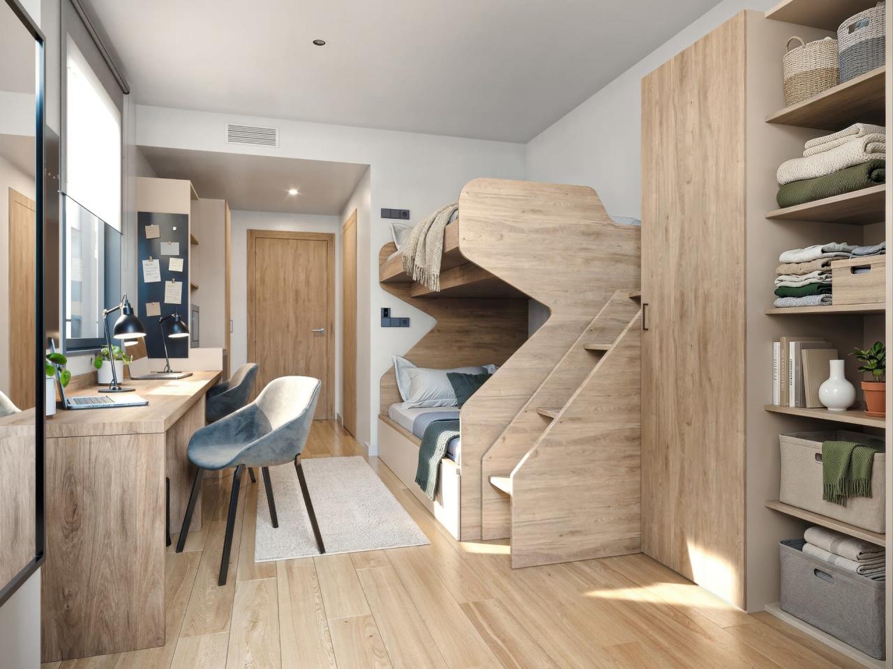 Twin room with bunk beds - State-funded in Barcelona 10