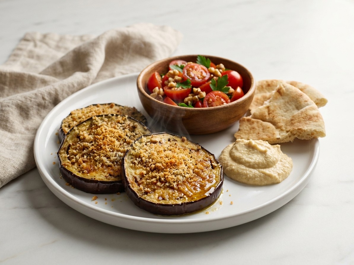 Aubergine and Hummus Grills