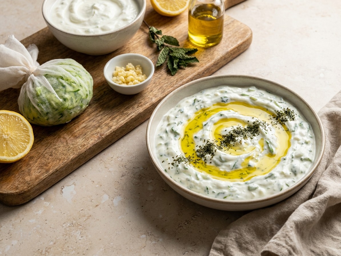 Turkish Cacik (Cool Yogurt and Cucumber Dip)