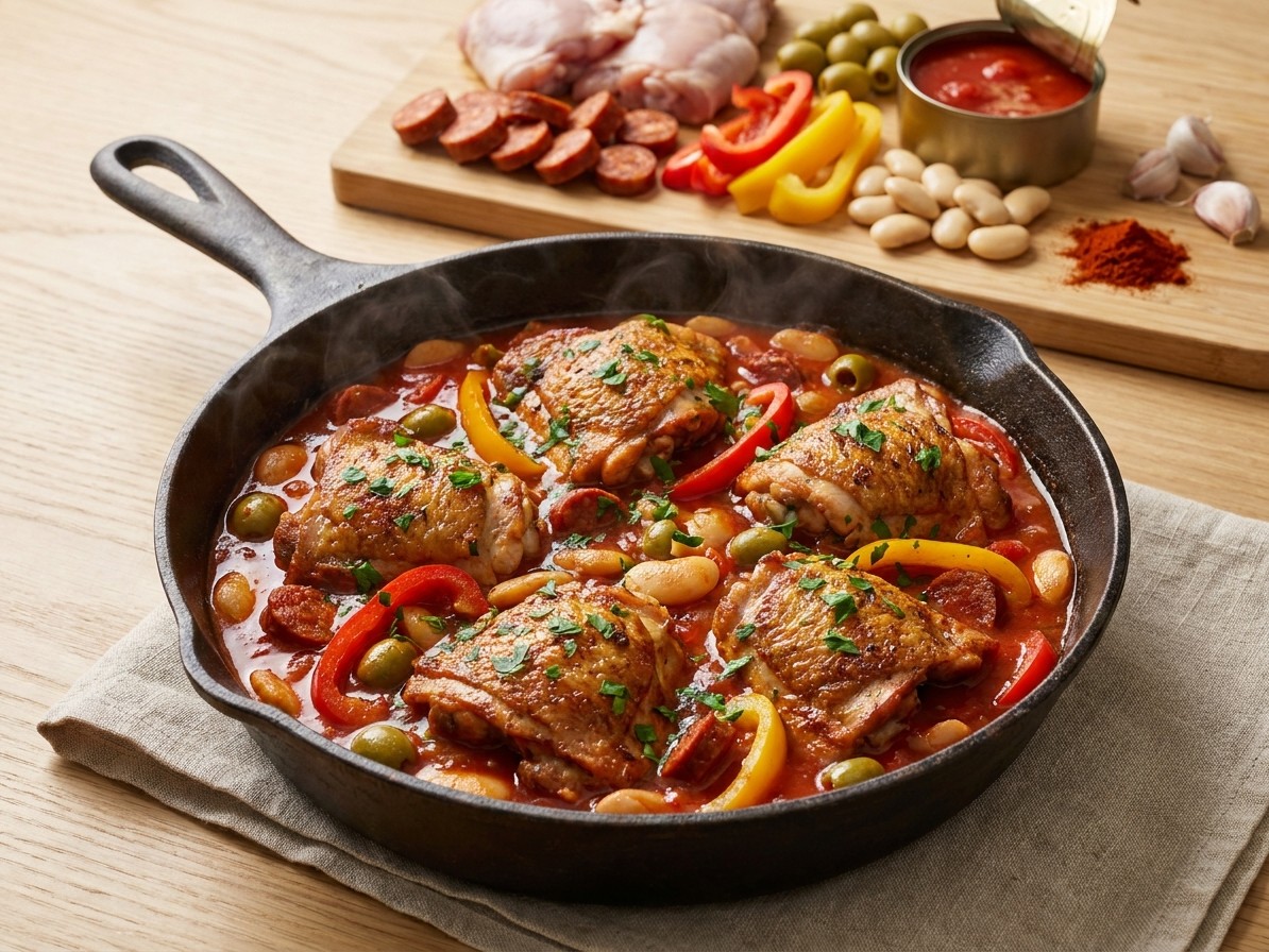 Easy Spanish Chicken with Chorizo and Butter Beans