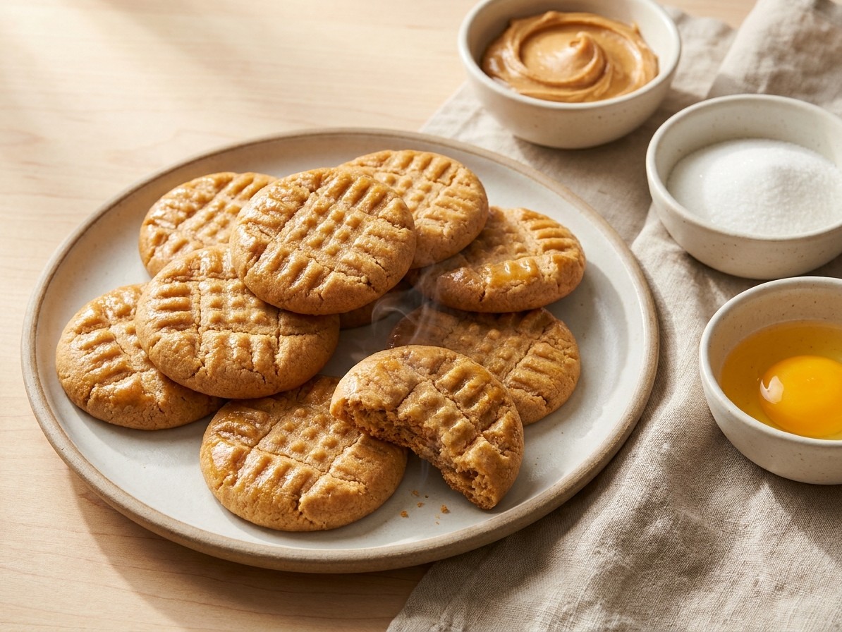 3-Ingredient Peanut Butter Cookies