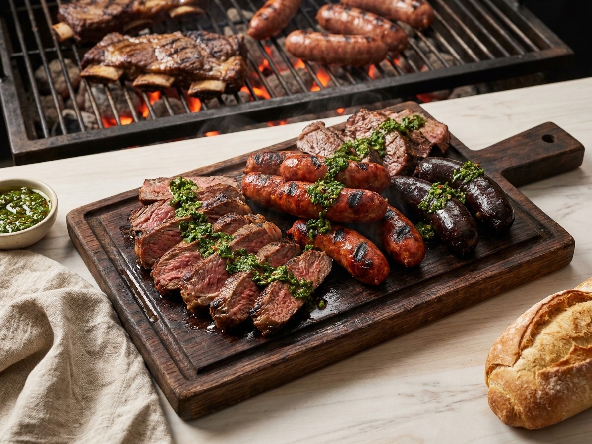 Argentine Asado (Wood-Fired Grilled Beef and Sausages)