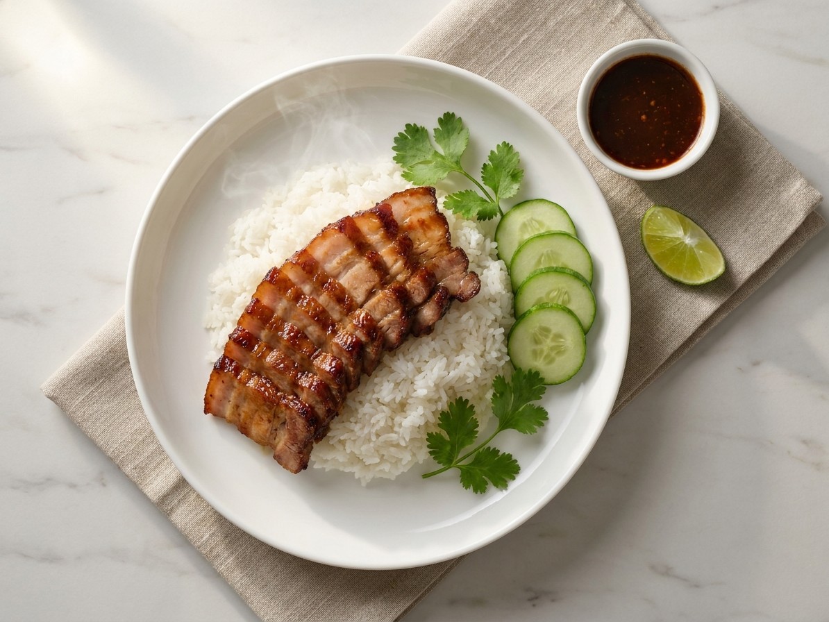 Bai Sach Chrouk (Cambodian Grilled Pork with Rice)