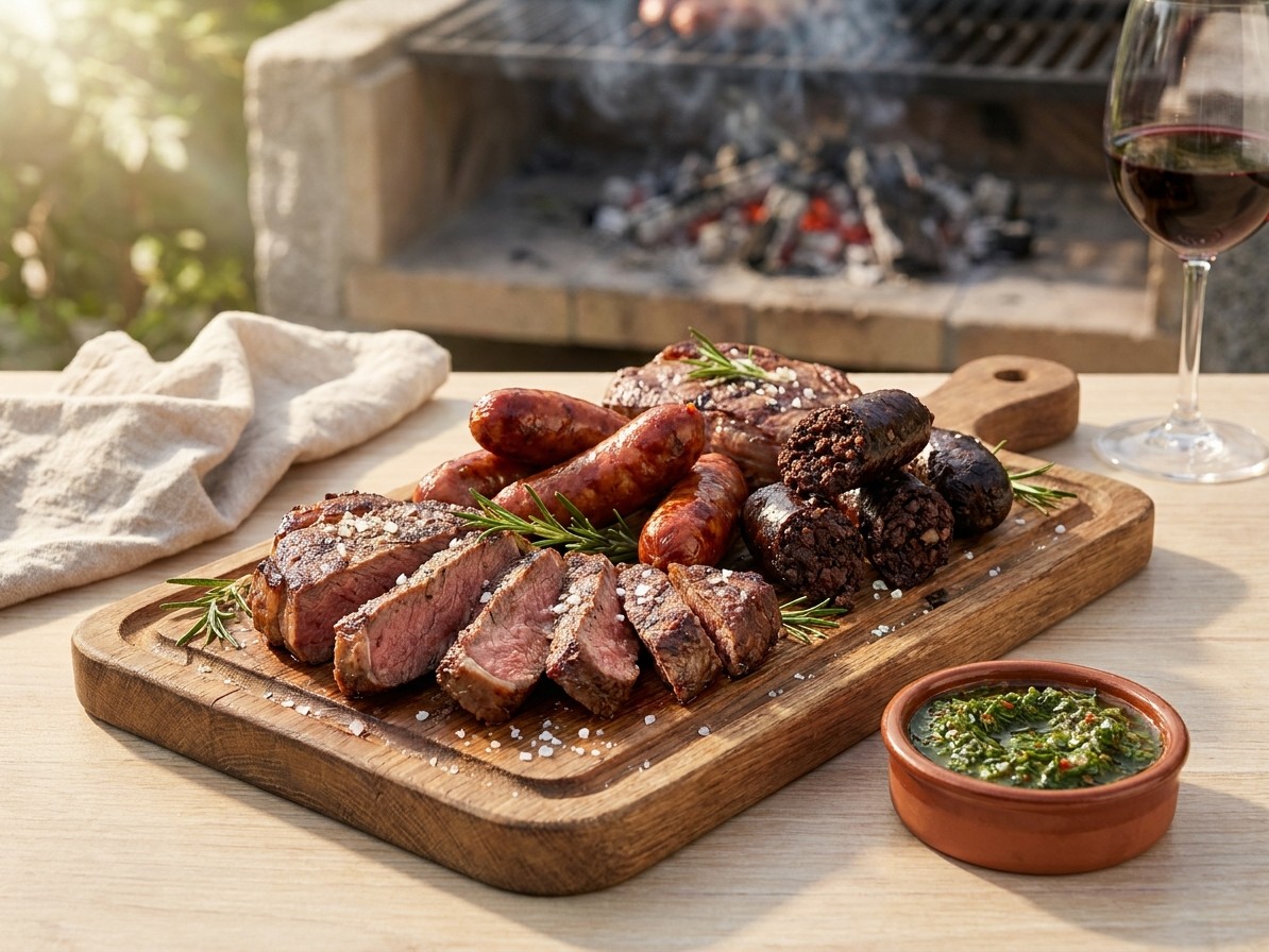Argentine Asado (Grilled Mixed Beef and Sausages)