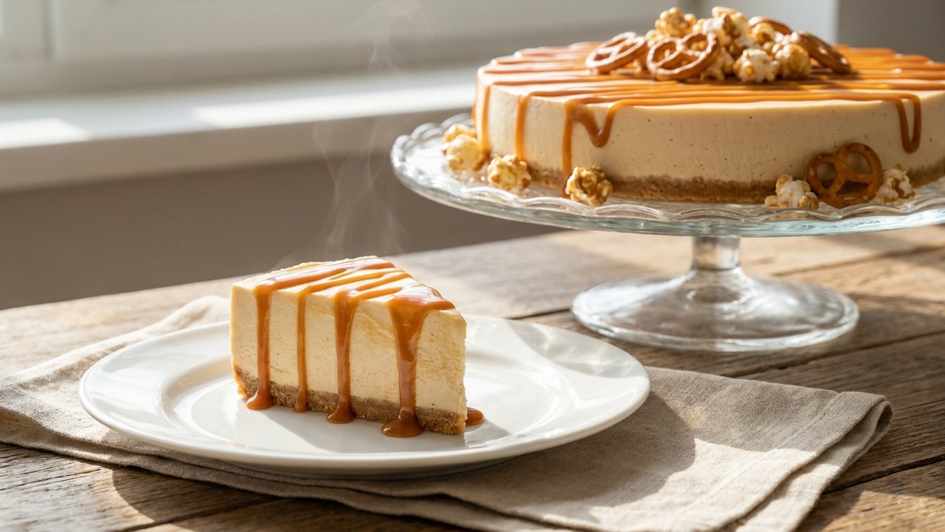 No-Bake Salted Caramel Cheesecake