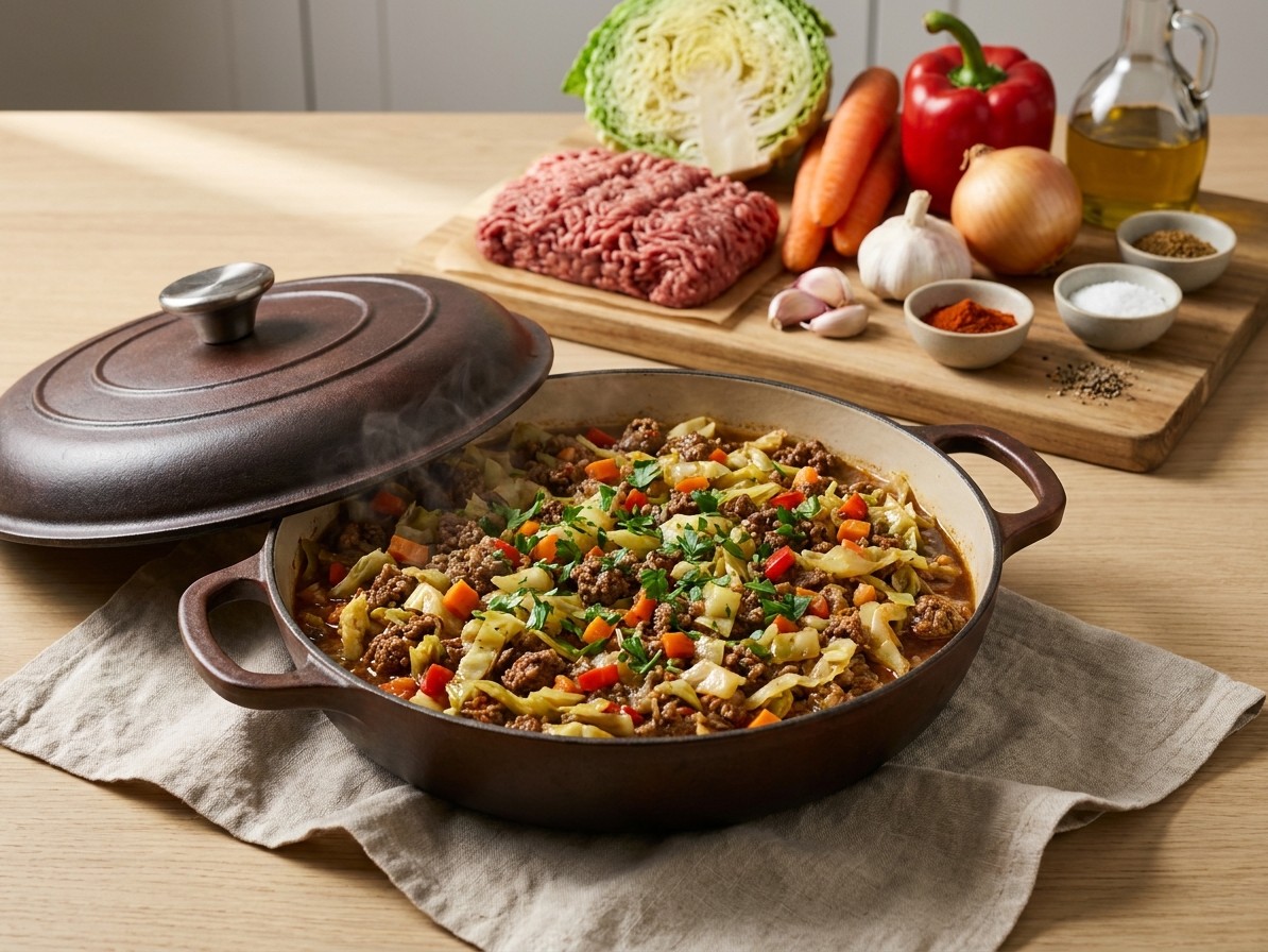 Ground Beef and Cabbage Skillet