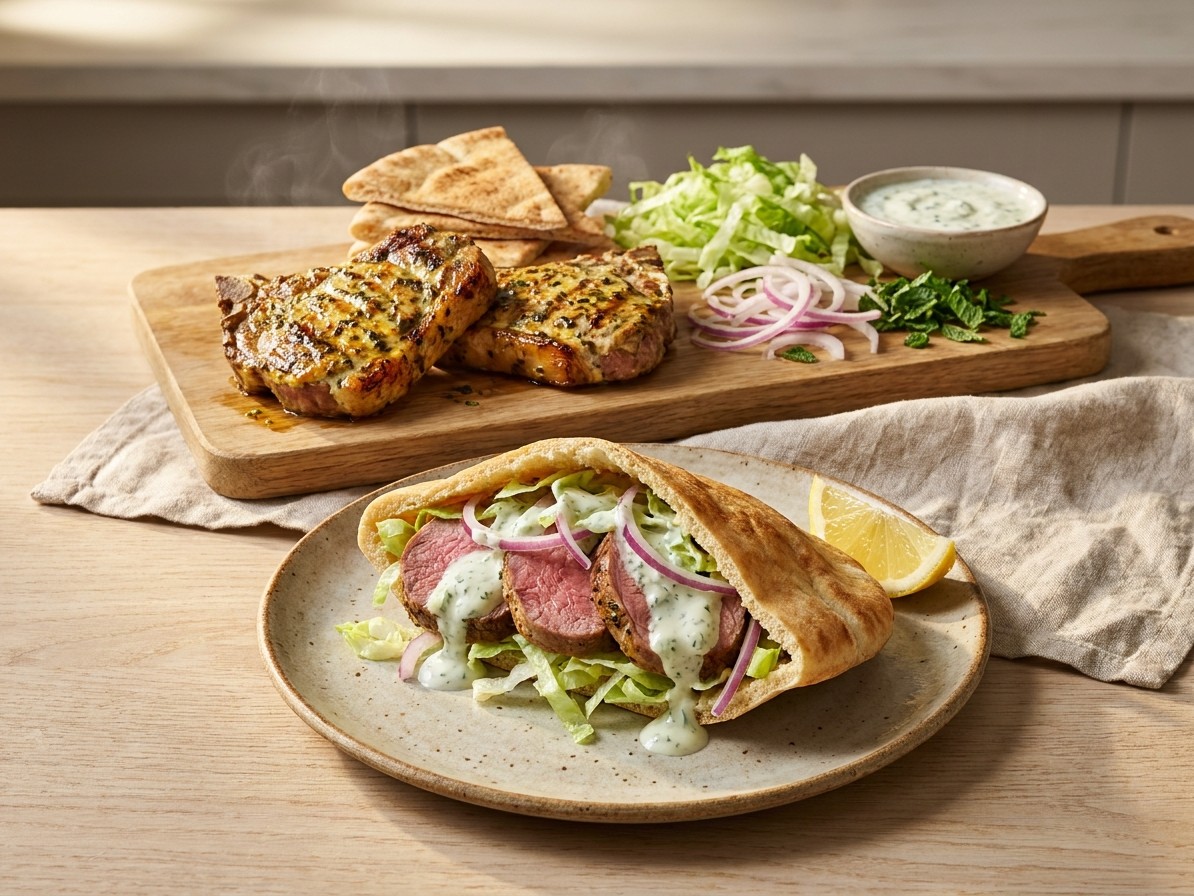 Turkish-Style Yogurt Lamb Pittas